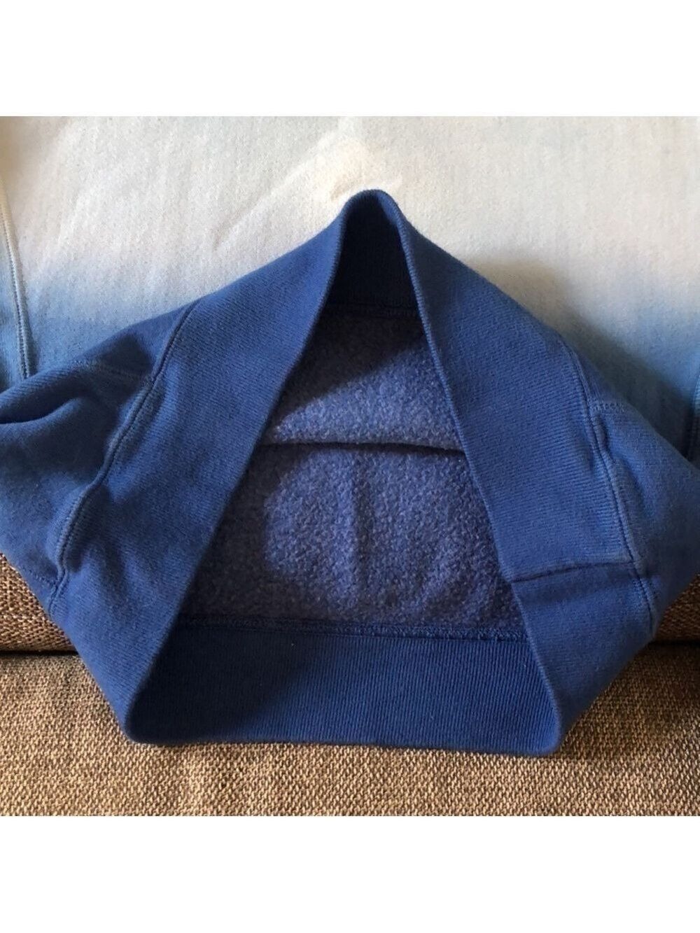CHAMPION Reverse Weave Blue Dip Dye Script Ombre Crewneck Pullover Sweatshirt S - Picture 8 of 13